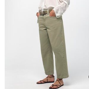 Zara cropped barrel leg jeans